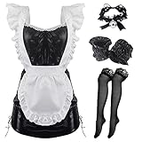 paloli Women French Maid Outfit,Fancy Apron Dress Cosplay Costume For Halloween Party