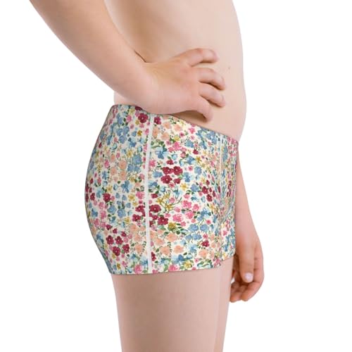 Boys' Cotton Boxer Brief Soft Underwear-Trendy Floral Design2