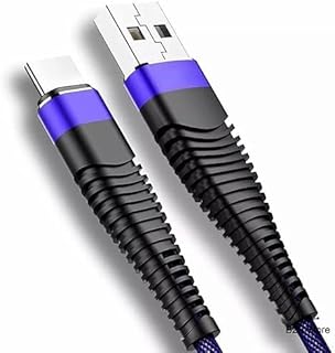 كابل شاحن تايب سي USB شحن سريع تيربو - 30 وات ماكس - 5 أمبير - يدعم نقل البيانات - طول 2 متر - أزرق