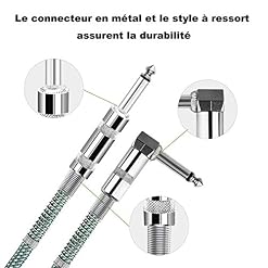 EBXYA Cable Jack Guitare Câble Guitare Électrique 5M 2Pack 6.35 mm 1/4″ Mâle vers Mâle TS Jack Guitare Tweed Tissé jack instrument pour Guitare Électrique Basse Clavier Orateur Amplificateur - Les Beatles, Paul McCartney, John Lennon, RIngo Starr, George Harrison EBXYA Cable Jack Guitare Câble Guitare Électrique 5M 2Pack 6.35 mm 1/4" Mâle vers Mâle TS Jack Guitare Tweed Tissé jack instrument pour Guitare Électrique Basse Clavier Orateur Amplificateur – Image 2