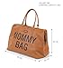 Childhome The Original Mommy Bag, Large Baby Diaper Bag, Mommy Hospital Bag, Leatherlook Brown