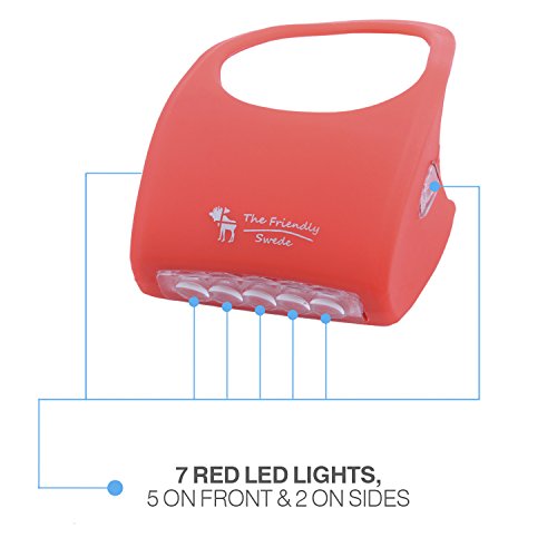 Image of The Friendly Swede Silicone 7 LED Bike Light Set of Headlight and Rearlight, White and Red (Bike Lights Kit)