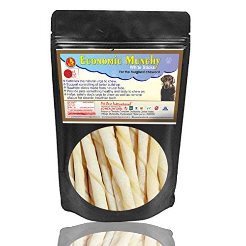 Pet Care International (PCI) Economic Munchy Spiral White Sticks for Healthy Dog Heathcare for The Toughest Chewers (400grm)