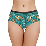 YEXIATODO Water Sloth Plus Size Underwear for Women Butt Lifter Cotton Panties for Girls Cute Full C