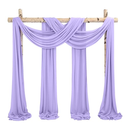 Voilage en mousseline de soie lavande de qualité supérieure pour arche 4 pcs