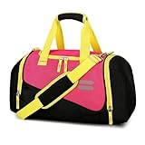 Urbanstand Gym Duffle Bag for Men & Women with Water Bottle Holder, Medium Duffel Bags with shoes Compartment for Travel, Workout, Weekender, Exercise, Pink Yellow
