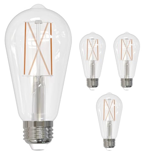 Bulbrite 8.5 Watt Dimmable Clear Filament ST18 / ST19 Medium (E26) LED Bulb - 850 Lumens 3000K and 90 CRI (4 Pack)