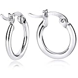 Silver Earrings, Small Hoop Earrings for Women