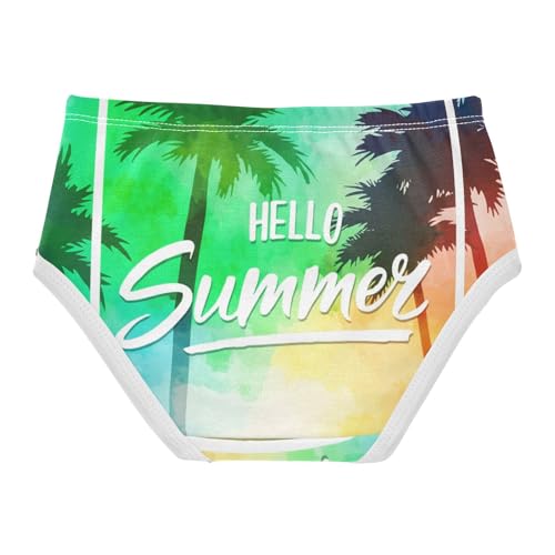 Vibrant Summer Colorful Palm Girl Panties Cute Toddler Girls Underwear Cotton Durable Briefs Underpants 2t2