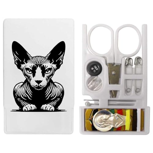 'Crouching Sphynx Cat' Mini Travel Sewing Kit (SE00038229)