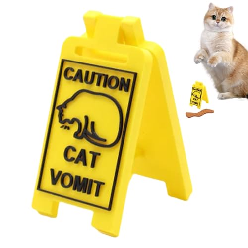 Funny Gag Cat Vomit Warning Sign | Caution Cat Vomit Floor Sign, Printed Cat Vomit Warning Sign Decoration Yard Sign,Cat Puke And Cat Pee Caution Wet Floor Sign For Cat Dog Lovers