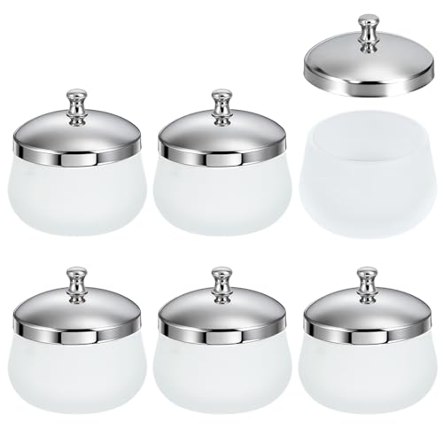 6 piezas platos de vidrio para monómero con tapa para uñas miniatura 1