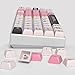 Guffercty kred Cute PBT XDA Keycaps 144 Keys Pink Heart Custom Keycaps 75 Percent Keyboard Keys Caps with keycap Puller for Mechanical Keyboards （Pink Plastic）
