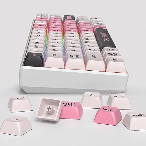 Image of Guffercty kred Cute PBT XDA Keycaps 144 Keys Pink Heart Custom Keycaps 75 Percent Keyboard Keys Caps with keycap Puller for Mechanical Keyboards (Pink Plastic)