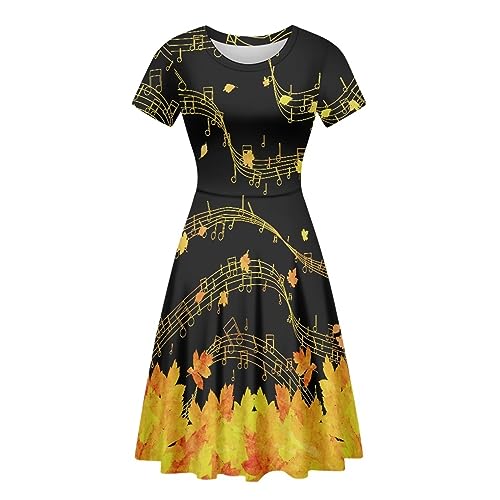 Image of Biyejit Women's Summer Casual Short Sleeve T-Shirt Swing Dress Crew Neck Plus Size S-4XL