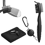 flintronic Kit de Nettoyage pour Club de Golf, avec Brosse de Nettoyage, Serviette Sport Microfibre, Kit pour Nettoyage des Clubs de Golf