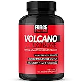 Force Factor Volcano Extreme Pre Workout Nitric Oxide Booster Supplement for Men with Creatine, L-Citrulline,and Huperzine A for Better Muscle Pumps, Strength, Focus, Workout Performance, 90 Tablets
