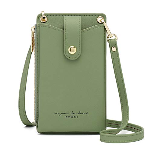 Valentoria Women's Small Lightweight Crossbody Shoulder Bag, Faux Leather, B-Green, Compatible with iPhone 12/12 Pro Max 6/7/8 Plus, 7.4