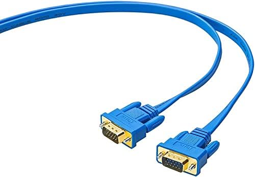 DTech 15 Pin VGA Cable Ultra Slim Male to Male 1080p High Resolution Extension Cable Cord for PC Computer Monitor Projector Laptop (Blue,5m)