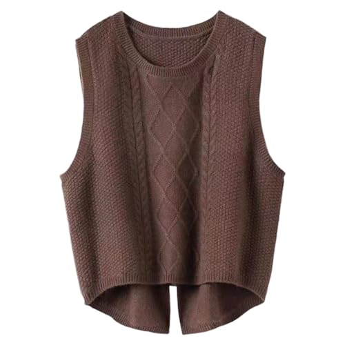 Suéter de punto sin mangas para mujer: ideal para paseos de otoño y días de oficina