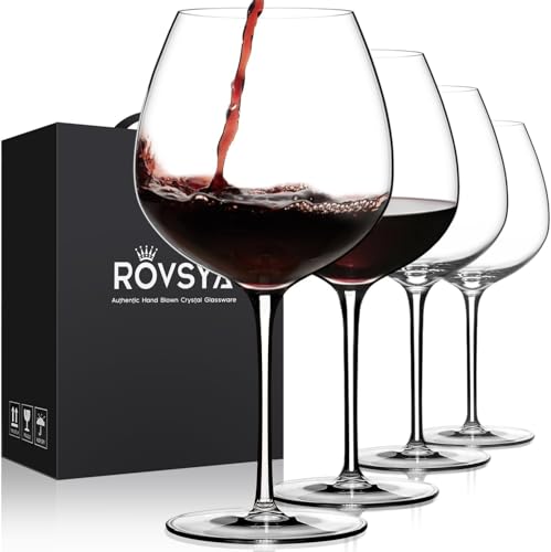 Opiniones y reviews de Copas para degustación de vino favoritos de las personas. 48 Juego de 4 copas de vino tinto, grandes copas de vidrio soplado a mano, ultrafinas, ligeras para degustación de vinos, 24 onzas, regalo perfecto, día de San Valentín,...