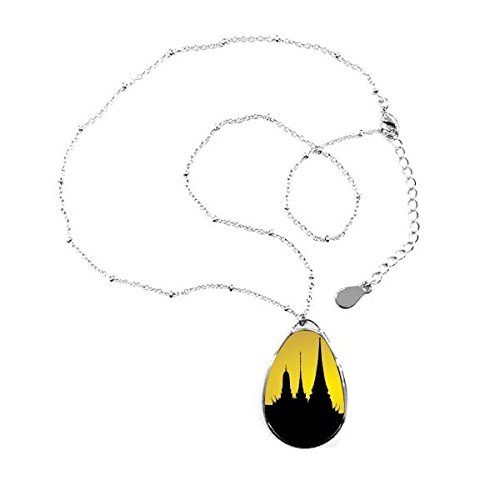 Royaume de Thaïlande collier pendentif goutte culture temple traditionnel