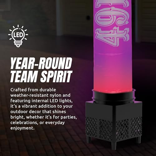 Sporticulture NFL San Francisco 49ers Inflatable Crazy Sports Player - Christian McCaffrey with LED Lights & Built-in Blower - 6"x36"x96" for NFL Fans & Outdoor Party Decoration - Image 7