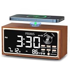 PRUNUS J 177 Retro Vintage Alarm Clock Radio with Fast Wireless Charging, Dual Alarms, Snooze item