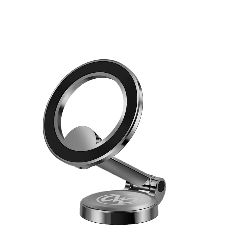 MaxwellCar Phone Holder Mount Compatible with Magsafe, Safe and Strong Magnet, Dashboard Car Mount, Precise Gear Rotation, Compatible with iPhone 16 Pro Max, iPhone 15 Pro Max, Samsung, etc. (Gray)