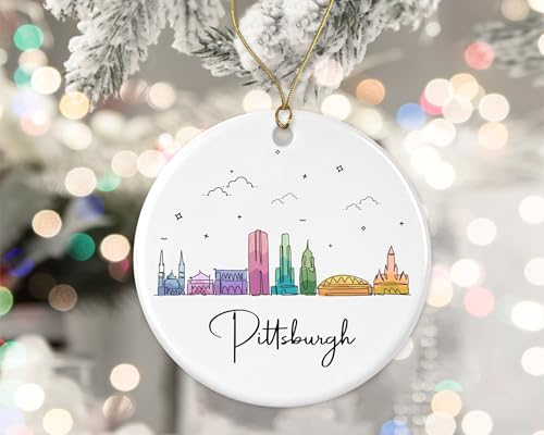 HKDesignGift Pittsburgh City Skyline Ornament