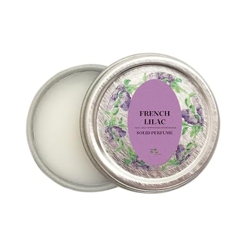 Ladybug Soap Company All-Natural Solid Perfume, Handcrafted in the USA, Travel-Size Tin Jar, French Lilac Scent (1/4 OZ) Cover