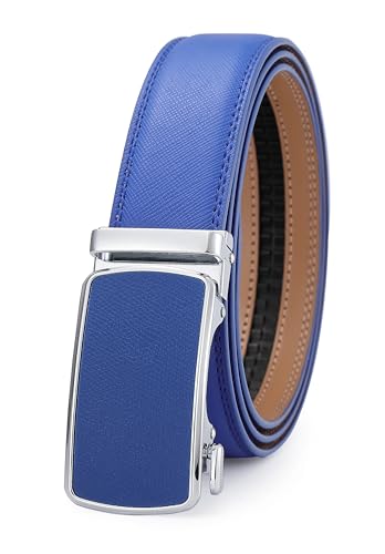 Image of Lingli Men's Belt,Ratchet Dress Belt with Automatic Buckle Brown /Black-Trim to Fit-35mm wide