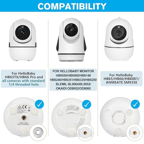 Image of Flexible Baby Monitor Mount Compatible with HelloBaby HB6550 /HB6560 /HB6240 /HB6148 /HB6339 /HB66 /HB65 /HB40, ANMEATE 549 /SM935E, 15.75 inch Gooseneck Arm Baby Camera Mount Without Tools or Wall Damage