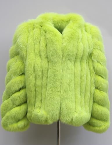 Real Fox Fur Coat Winter Women's Genuine Fur Jacket Thick Warm Luxury Furry Outerwear Long Sleeve2