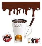 Taza Fondue Taza de Fondue de 130 ml, Taza for derretir Chocolate, Taza de café, Olla for derretir Mantequilla for postres, Regalos de cumpleaños, Bodas, electrodomésticos de Cocina for Fiesta