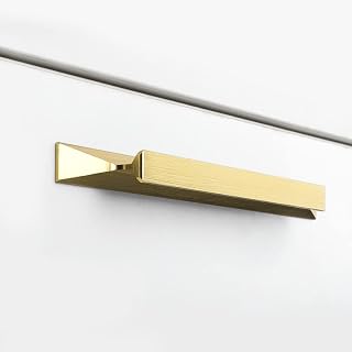 goldenwarm 10 Pack Gold Cabinet Handles 3-3/4in Brass Dresser Drawer Pulls - LS7024GD96 Modern Gold Pull Handles Furniture Door Pulls Bathroom Cabinet Hardware Closet Door Handles
