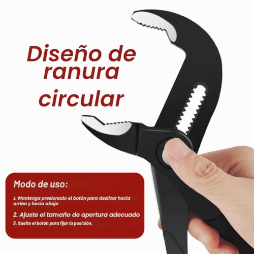 Miniatura 8 de Juego De Alicates De Bomba De Agua Ajustables De 3 Piezas, 180 250 300 Mm De Cr-V, Juego De Alicates De Articulación Deslizante Con Gran Capacidad De Mordaza Y Mango Antideslizante