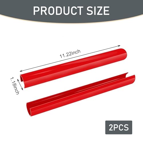 Image of 2 PCS Car Decorative Strips, 11.22x1.18In Car Grille Inserts, Middle Grille Water Tank Pipe Bracket Cover, Compatible with 34567 Series X12345 (Red)