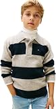  Tommy Hilfiger Boys Wool Blend Rib Rugby Sweater KB0KB10074 Blue (Dark Night Navy Colourblock) 24 Month