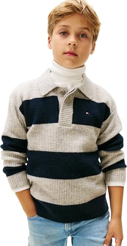 Pull rugby Tommy Hilfiger en maille côtelée pour garçon