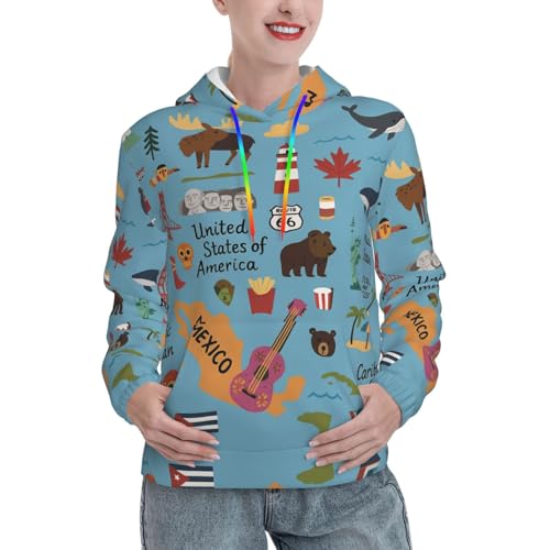 Sweat à capuche femme doux pull chaud avec poche kangourou pour l'hiver