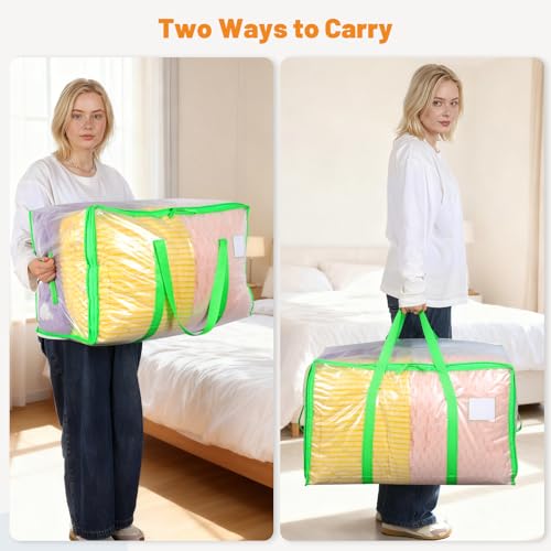 Bolsas de almacenamiento de ropa de 105 litros transparentes Dntorx con cremallera reforzada 7