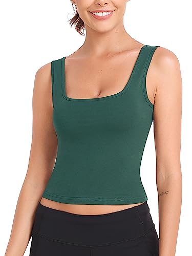 Cotton Workout Crop Tank Top for Women Racerback Yoga Tank Tops Athletic Sports Shirts Exercise Undershirts 4 Pack2
