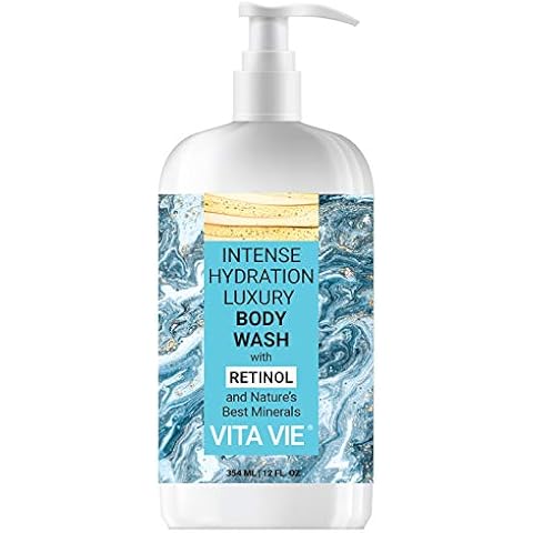 VITA VIE Intense Hydration Luxury Body Wash with Retinol, 12 oz - Youthful, Moisturizing, Exfoliating Clean Cover