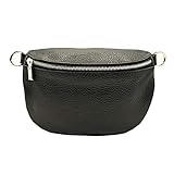 OOG Ledertasche Made in Italy Damen Kleine Umhängetasche Schultertasche Handy Tasche Umhängetasche Leder Tasche Umhängetasche Cross-Body Geldbörse Brieftasche in Black Schwarz Ledertasche