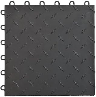 Speedway 789453B-50 Diamond Garage Floor 6 Lock Diamond Tile 50 Pack, Black