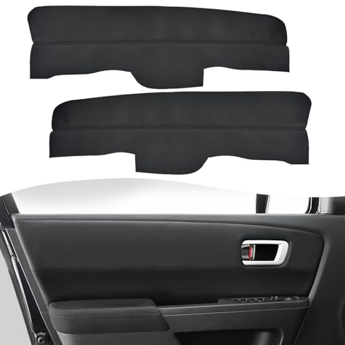 Front Door Panel Insert Cover Replacement for Honda Pilot 2009 2010 2011 2012 2013 2014 2015, Left and Right Side, Vinyl Leather Upholstery, Anti-scratch, Black
