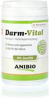 Anibio Darm - Vital 160g | Kräutermischung | aus anerkannten, natürlichen und wirkungsvollen Heilpflanzen | mit Kurkuma | Heilmoor | Schont und regeneriert den Darm | für Hunde und Katzen | Darmvital