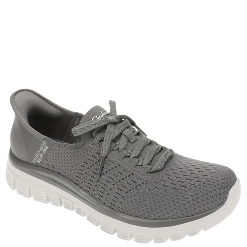 Skechers Graceful-First Blush - Tenis sin Cordones para Mujer, Carbón, 37.5 EU