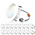 Sunco 16 Pack 5CCT Retrofit LED Recessed Lighting 4 Inch, 2700K/3000K/3500K/4000K/5000K Selectable, Dimmable Can Lights, Baffle Trim, 11W=60W, 660 LM, Damp Rated